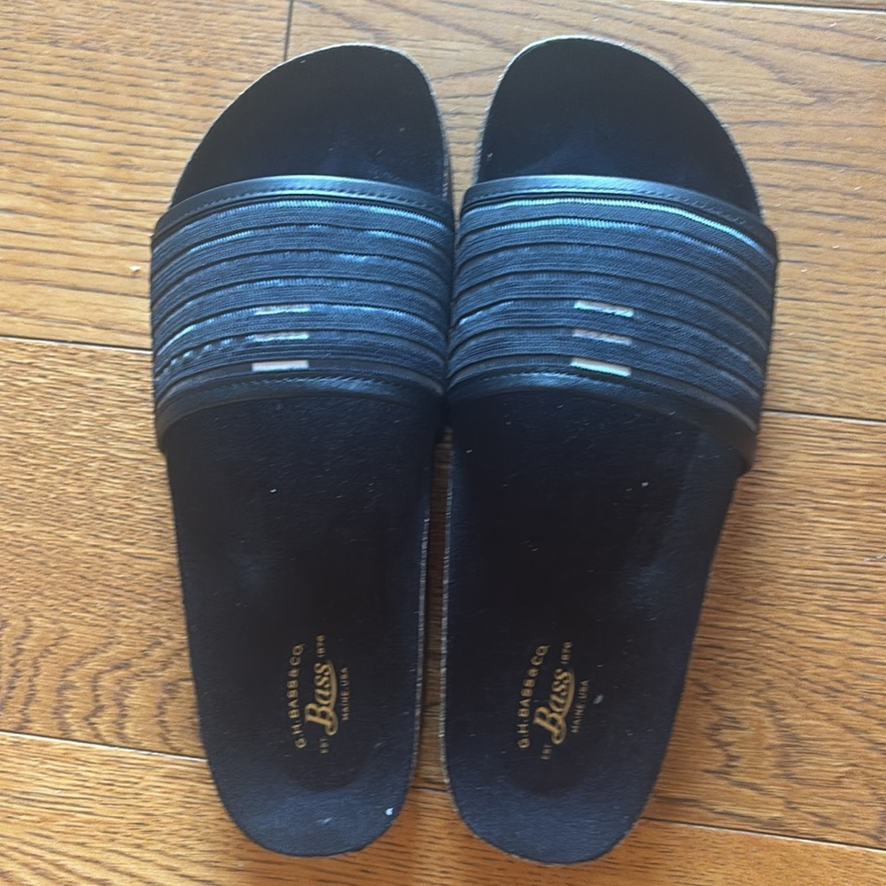 G.H. Bass & Co. Black Striped Slide Sandals - Picture 4 of 4